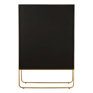 Orsina Modica White Oak Wood and Brushed Gold 2-Shelf Cabinet