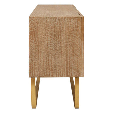 Orsina Modica Sideboard – White Wood and Gold Modern Storage Cabinet