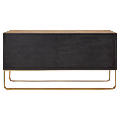 Orsina Modica Sideboard – White Wood and Gold Modern Storage Cabinet