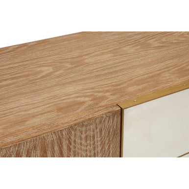 Orsina Modica Sideboard – White Wood and Gold Modern Storage Cabinet
