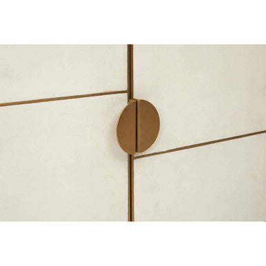 Orsina Modica Sideboard – White Wood and Gold Modern Storage Cabinet