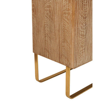 Orsina Modica Sideboard – White Wood and Gold Modern Storage Cabinet