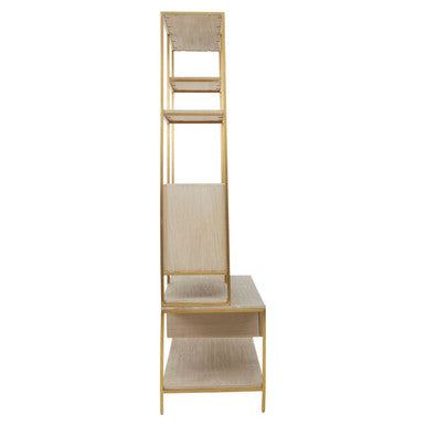 Orsina Modica Oak Wood and Gold Shelf Unit | Modern Storage Display