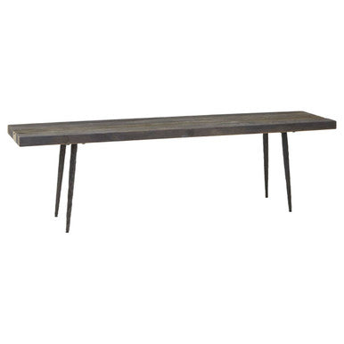 Orsina Mason Old Oak Wood Bench – Industrial Rustic Entryway Seating