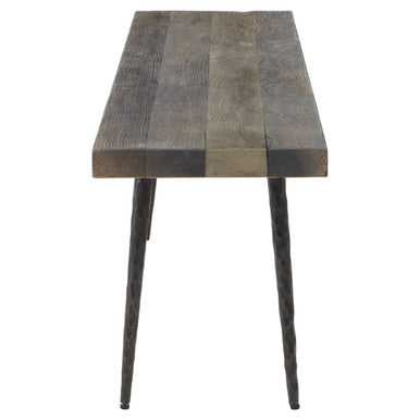 Orsina Mason Old Oak Wood Bench – Industrial Rustic Entryway Seating