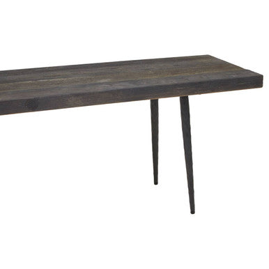 Orsina Mason Old Oak Wood Bench – Industrial Rustic Entryway Seating