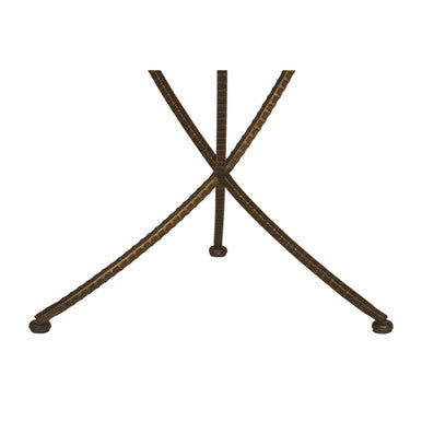 Orsina Elmo Small Side Table | Brown Elm Wood & Antique Brass Iron