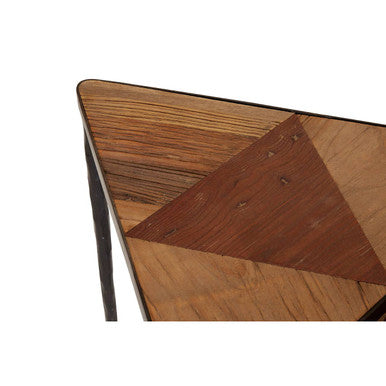 Orsina Elmo Triangular Nesting Tables – Set of 3 Elm Wood & Iron