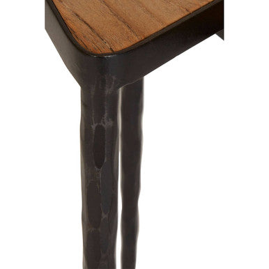 Orsina Elmo Triangular Nesting Tables – Set of 3 Elm Wood & Iron