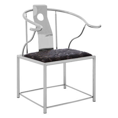 Orsina Yasmin Black Velvet Dining Chair with Stainless Steel Frame