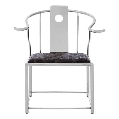 Orsina Yasmin Black Velvet Dining Chair with Stainless Steel Frame