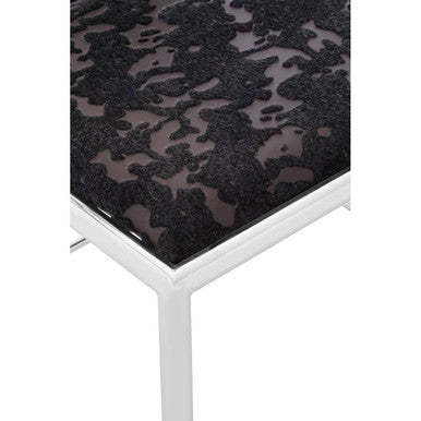 Orsina Yasmin Black Velvet Dining Chair with Stainless Steel Frame