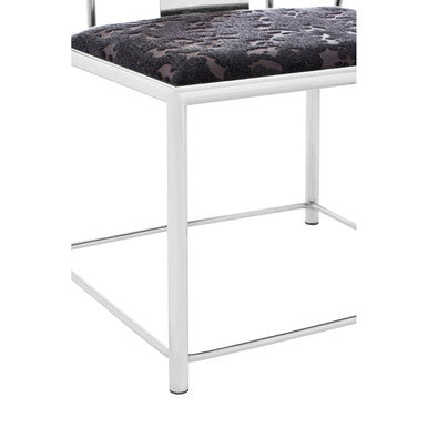 Orsina Yasmin Black Velvet Dining Chair with Stainless Steel Frame