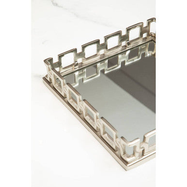 Orsina Yasmin White Marble Coffee Table | Silver Stainless Steel Base