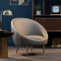 Orsina Lagero Brown Faux Leather Cocoon Chair with Gold Legs