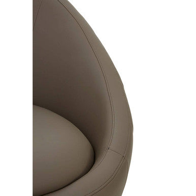 Orsina Lagero Brown Faux Leather Cocoon Chair with Gold Legs