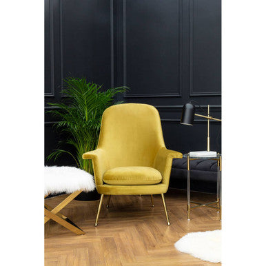 Orsina Anafi White Sheepskin Stool | Modern Gold Metal Vanity Perch