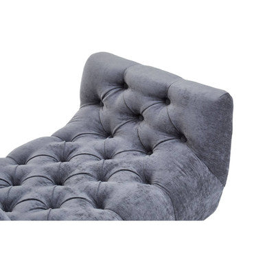 Orsina Shay Grey Chenille Stool – Modern Vanity Seating with Birchwood Legs