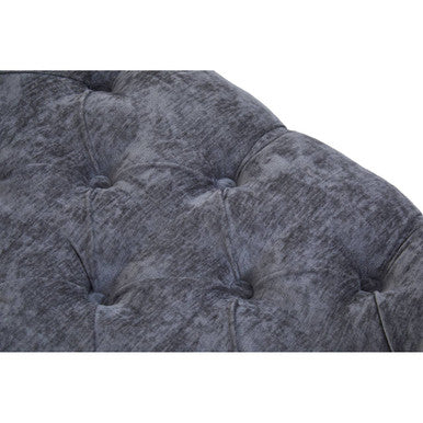 Orsina Shay Grey Chenille Stool – Modern Vanity Seating with Birchwood Legs