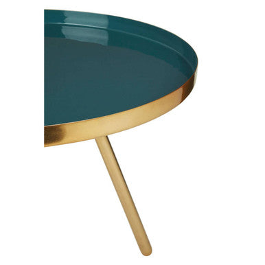 Orsina Enox Large Coffee Table – Green Enamel and Gold Iron Base