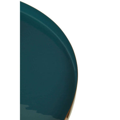 Orsina Enox Large Coffee Table – Green Enamel and Gold Iron Base