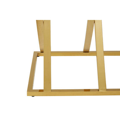 Orsina Reena Gold Console Table | Mirrored Top Stainless Steel Frame