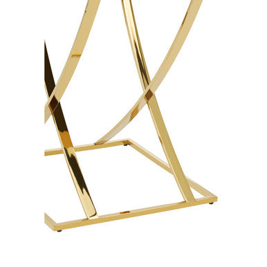 Orsina Reena Gold Stainless Steel Side Table with Mirrored Glass Top