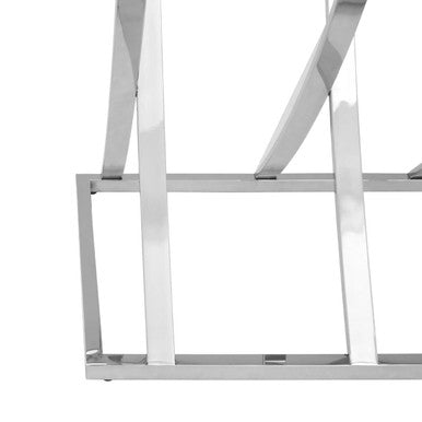Orsina Reena Silver Mirrored Console Table | Chrome Stainless Steel