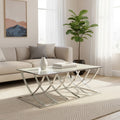 Orsina Reena Silver Coffee Table – Mirrored Top & Chrome Finish