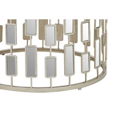 Orsina Raina Small Silver Side Table | Mirrored Glass Top Accent Table