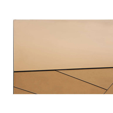 Orsina Roza Console Table – Brown Metal and Tempered Glass Design