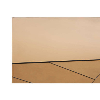 Orsina Roza Console Table – Brown Metal and Tempered Glass Design