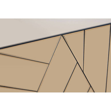 Orsina Roza Console Table – Brown Metal and Tempered Glass Design