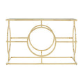 Orsina Roena Gold Art Deco Console Table | Stainless Steel & Glass