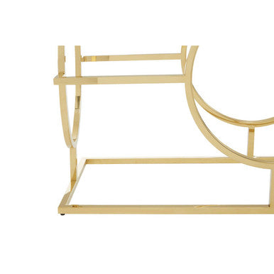 Orsina Roena Gold Art Deco Console Table | Stainless Steel & Glass