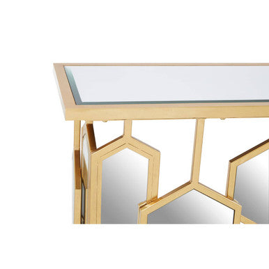 Orsina Rio Gold Console Table | Narrow Mirrored Top Accent Table