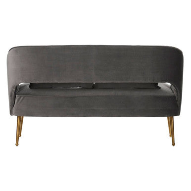 Orsina Hendricks Grey Velvet 2 Seater Sofa with Gold Legs