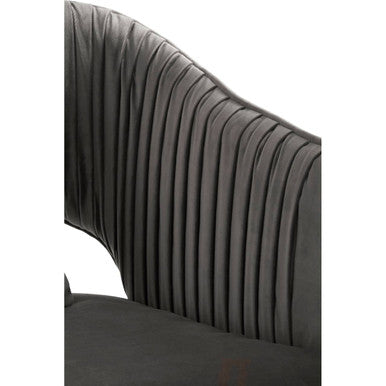Orsina Hendricks Grey Velvet 2 Seater Sofa with Gold Legs