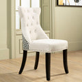 Orsina Regents Park Greek Key Dining Chair | Grey Linen & Black Wood