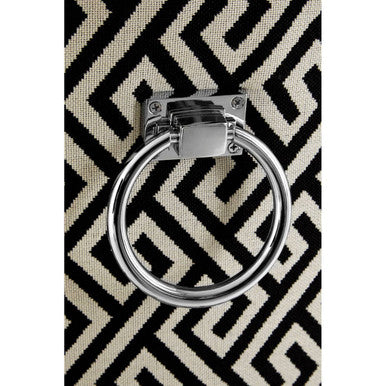 Orsina Regents Park Greek Key Dining Chair | Grey Linen & Black Wood