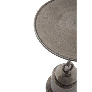 Orsina Zane Black Nickel Side Table – Round Aluminium Chain Design
