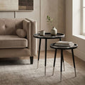 Orsina Halle Black and Silver Nesting Side Tables - Set of 2