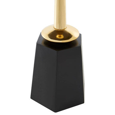 Orsina Odell Hexagonal Horn Side Table with Gold and Black Pedestal