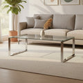Orsina Allure Coffee Table – Black Tempered Glass & Silver Stainless