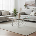 Orsina Allure Tempered Glass Coffee Table | Silver Steel Base