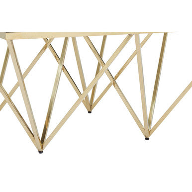 Orsina Gold Prismatic Square Coffee Table | Clear Glass & Metal