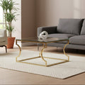 Orsina Allure Gold Curved Coffee Table with Clear Tempered Glass