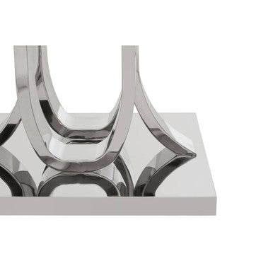 Orsina Allure Glass End Table – Curved Mirrored Silver Base