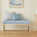 Orsina Allure Velvet Bench – Powder Blue and Gold Stainless Steel