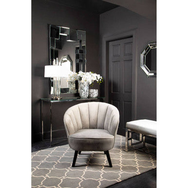 Orsina Allure Powder Blue Velvet and Silver Stainless Steel Bench